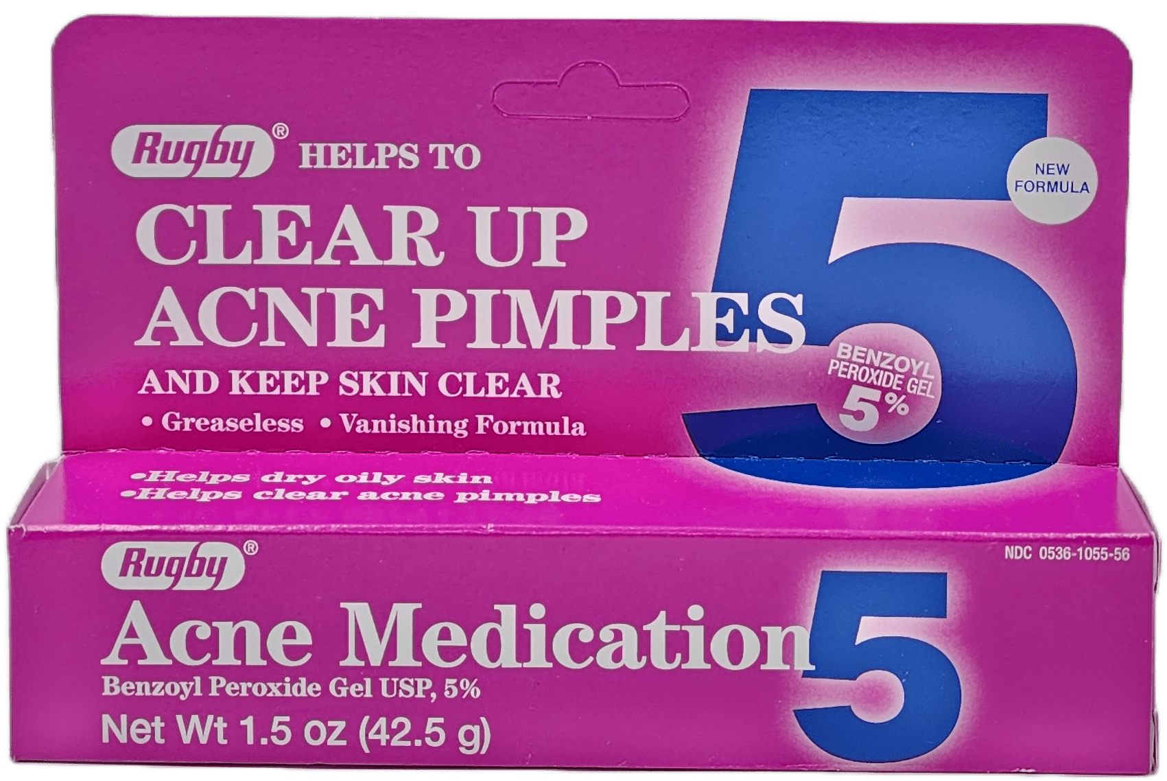 Rugby Acne Medication Benzoyl Peroxide Gel 5%  – 1.5 OZ